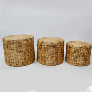 Artex Dong Thap Fábrica Jacinto de agua Artesanía Taburetes de Bar de mimbre Almacenamiento de algas marinas hecho a mano - Product Image 4