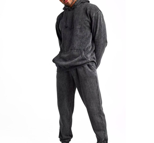 ชุดวอร์มผู้ชายคุณภาพสูงแบบมีฮู้ด ป้องกันแสงแดด ระบายอากาศได้ดี ไซส์ใหญ่ สวมใส่สบายในฤดูหนาว สีพื้น น้ำหนักเบา ผลิตจากโพลีเอสเตอร์/ผ้าฝ้าย - Product Image 1