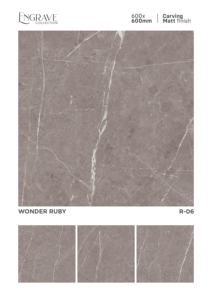 Carreaux de sol en porcelaine de luxe à effet mat 600x600 mm (24x24 po) – Carreaux céramiques vitrifiés haut de gamme pour intérieur résidentiel et commercial - Product Image 2