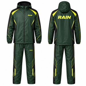 Veste de sport respirante à capuche pour homme MEGAMAPLE, style preppy, automne, vert et jaune, blocs de couleur, revêtement PU, fermeture éclair - Product Image 1