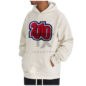 OEM Factory Price Winter Pullover Fleece Kangaroo Pocket Drawstrings <b>Men's</b> Hoodies Hip Hop <b>Jumper</b> <b>Chenille</b> Embroidery Hoodie - Product Image 1