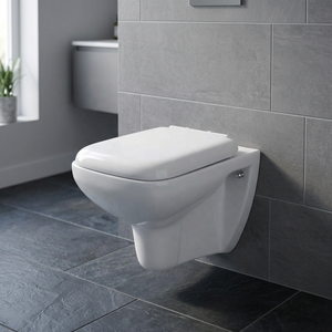 <b>Ceramic</b> Wall Hung Toilet P-Trap Water Closet Modern Porcelain Sanitary Ware Bathroom WC <b>Pan</b> Glazed Finish - Product Image 3