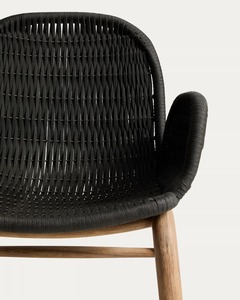 Chaise de salle à manger moderne en teck de qualité supérieure avec revêtement en microfibre et pieds en bois - Meubles de salle à manger écologiques - Product Image 5