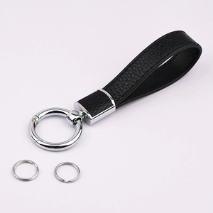 Luxury <b>Personalized</b> Genuine Leather <b>Keychain</b> Factory Custom Made Premium Quality Branded Car Key Holder Metal Key Chain Gift - Product Image 1