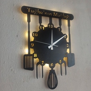 Minimalist Geometric Circular <b>Wall</b> <b>Clock</b> Metal Frame Black Dial Silent Mechanical Movement Needle Display Battery Operated - Product Image 6