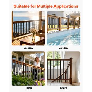 Paquete de 61 Balaustres de Acero Galvanizado de 32.28 Pulgadas, Balaustres para Barandillas, Balaustres Rectangulares Huecos para Terrazas, Perfiles de Acero para Escaleras - Product Image 6