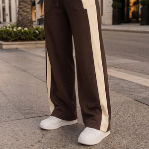 Women Color Blocking Tracksuit Set Full Length Loose Fit With Side Pockets Autumn Casual Zipper Fly Sweatshirt And <b>Pants</b> - Product Image 3