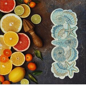 Camino de Mesa Bordado Estilo Bohemio con Diseño de Conchas y Estrellas de Mar para Decoración del Hogar - Product Image 6