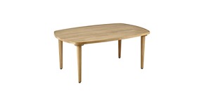 Mesa de Centro de Madera de Teca Sólida, Rectangular Redondeada, para Patio, con Patas Cónicas - Product Image 2