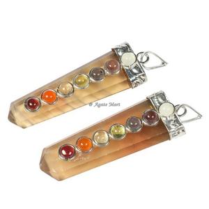 Venta al por mayor 7 Chakra Sodalite Bullet Pendant Gemstone Pencil Pendant para la decoración del hogar de Agate Mart - Product Image 2