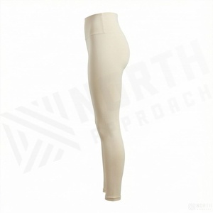 Leggings de Cintura Alta sin Costuras, Largos, de Color Sólido, Elásticos, Tejidos, Pantalones de Yoga para Mujer, Estilo Básico para Todas las Temporadas - Product Image 3