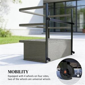 Contenitore per Piscina Grigio Misto, Design Pratico con Cesto Portaoggetti - Product Image 2