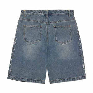 กางเกงยีนส์ขาสั้นทรงตรงแบบลำลอง ฟอกสี แต่งขาด ดีไซน์ทันสมัย ระบายอากาศได้ดี เอวกลาง สำหรับผู้ชาย - Product Image 3