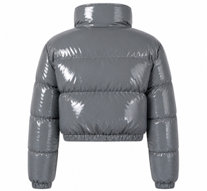<b>Womens</b> Short Puffer <b>Jacket</b> High Neck Quilted Warm Winter Coat <b>Lightweight</b> Padded Bubble Outerwear Casual Zip Front - Product Image 4