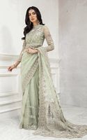 Nouvelle collection de saris ethniques en organza pour femmes, pour mariage et occasions spéciales, style indien et pakistanais, broderies lourdes, sans plis