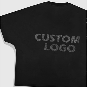 T-shirt Oversize Homme 100% Coton Noir Manches Courtes Décontracté Streetwear Col Rond Délavé Sérigraphié Respirant - Product Image 5