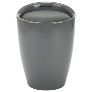 เก้าอี้สตูลหนังเทียมขนาดกลางสีเทาพร้อมพื้นที่เก็บของอเนกประสงค์ - Product Image 2