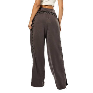 กางเกงวอร์มทรงขาบานพิมพ์ลายโลโก้คุณภาพสูงสั่งทำพิเศษ ระบายอากาศได้ดี ตกแต่งด้วยผ้าปะต่อ สำหรับผู้หญิง - Product Image 3