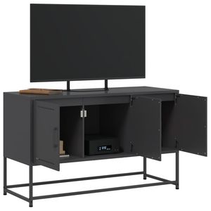 Supporto TV in acciaio nero 39.6 "x 15.4" x 23.8 "dimensioni - Product Image 5
