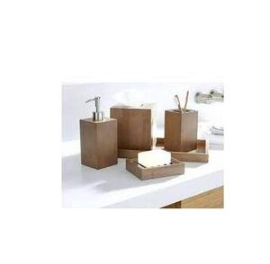 Ensemble de salle de bain en bois de qualité supérieure pour la maison et l'hôtel, comprenant un distributeur de savon, un gobelet, un porte-brosse à dents et un porte-savon. Fournisseur en gros de produits artisanaux. - Product Image 4