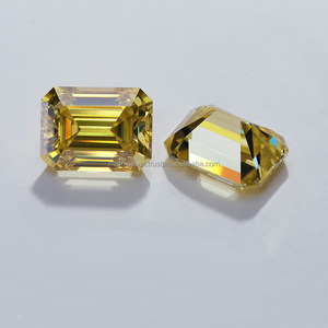 Diamant de laboratoire exclusif de couleur jaune taille émeraude cultivé taille et forme de conception personnalisée diamant de laboratoire de fabricant direct - Product Image 5
