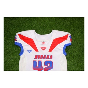Maillot de football américain blanc et rouge personnalisé, uniforme sportif d'équipe, vêtements de performance, manches courtes, séchage rapide - Product Image 6