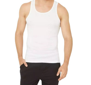 Wholesale Apparel Supply Premium <b>Mens</b> <b>White</b> <b>Tank</b> <b>Top</b> Solid Color Lightweight Breathable Eco-Friendly Casual Style 100% Cotton - Product Image 2