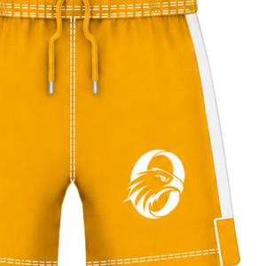 Golden <b>Yellow</b> White Rugby <b>Shorts</b> Elastic Waist Drawstring Athletic Performance Training Match Team Sportswear Lightweight Rugby - Product Image 4