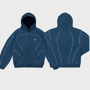 Polo Personalizado para Hombre, Invierno, MOQ Bajo, Sudadera con Capucha de Forro Polar, Tallas Grandes, Estilo Urbano, Vintage, Chándal Holgado de Alta Calidad - Product Image 2