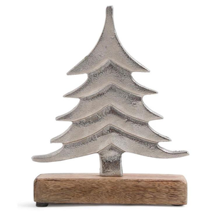 Nouveauté : Arbre de Noël rustique vintage en bois avec découpes, corps entièrement en bois, dimensions 14,5 x 9,5 cm, décorations de Noël - Product Image 2