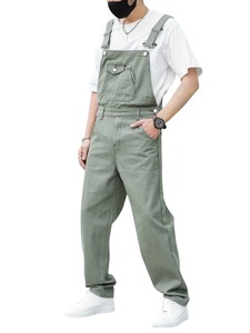Overoles de mezclilla vintage para hombre, con tirantes ajustables, corte ajustado, suaves y cómodos, estilo urbano - Product Image 2
