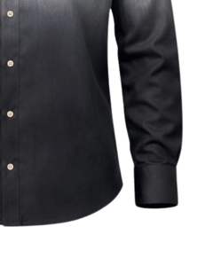 Chemise Formelle Homme Gris Noir Ombré en Coton Premium à Manches Longues Boutonnée Style Smart Casual Fabricant Personnalisé OEM Fourniture en Gros - Product Image 6