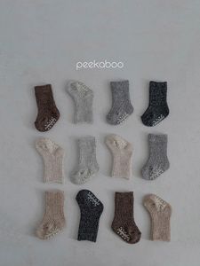 Chaussettes en mélange de laine côtelées Peekaboo pour bébés, enfants et adultes – Chaussettes d'hiver chaudes et confortables - Product Image 1