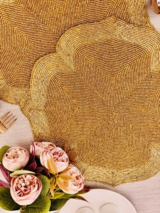 Handmade <b>Beaded</b> Embroidery <b>Placemats</b> Elegant Decorative Dining Table Mats Luxury Home Table Setting Accessories at cheap price - Product Image 5