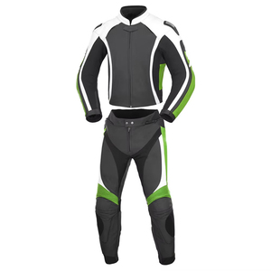 Combinaison de moto en cuir pour homme, manches longues, coupe-vent, color-block, toutes saisons - Product Image 2