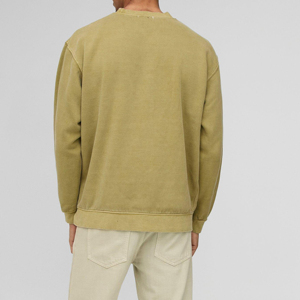 Custom French Terry Cotton <b>Sweatshirt</b> Vintage Crewneck <b>Plain</b> Oversize Men's <b>Sweatshirt</b> Solid Color With Custom Logo Front - Product Image 2