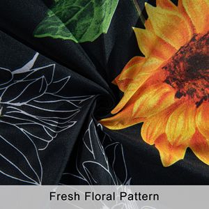 ชุดเครื่องนอนไมโครไฟเบอร์ที่มีลายดอกทานตะวันนุ่มและป้องกันริ้วรอยดูแลรักษาง่าย-สีดำ - Product Image 2