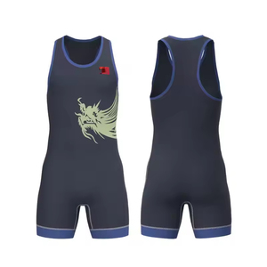 Red Wrestling <b>Singlet</b> Sleeveless Moisture Wicking Polyester Athletic Wear Regular Fit All Seasons Solid Color Wrestling <b>Singlet</b> - Product Image 3