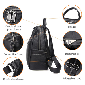 <b>Backpack</b> Female Leather Bagpack <b>Ladies</b> School Bags for Girls Large Capacity Travel Back Pack - Product Image 5