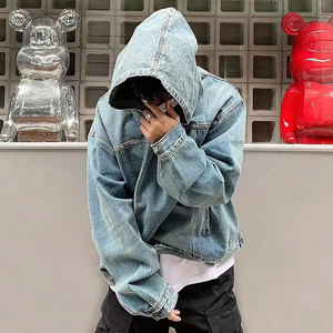 Men Women Vintage Distressed Zip Hoodie Letter Print Streetwear Oversized Washed 100% Cotton Autumn <b>Retro</b> Casual Loose Fit - Product Image 5