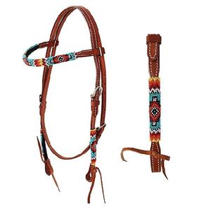 Têtière nouée en cuir véritable pour cheval, style western, personnalisable, meilleure vente - Product Image 6