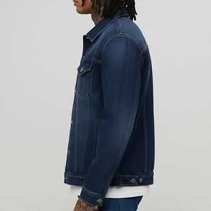 Wholesale <b>Men's</b> Long Denim <b>Jacket</b> 100% Cotton Washed Vintage Winter Coat Custom Embossed OEM New Fit - Product Image 3