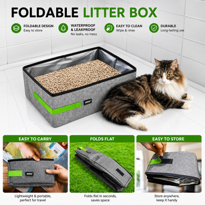 Bac à litière pliable pour chat, toilette portable de voyage et bac à litière pour chats et chatons, fournisseur en gros - Product Image 5