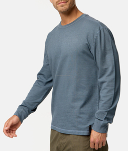 เสื้อยืดแขนยาวสำหรับผู้ชาย, เสื้อยืดคอกลมแขนครึ่งส่วนบนสีพื้นสไตล์เรียบง่าย - Product Image 2