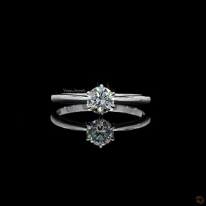 Anillo de Compromiso Solitario con Diamante Cultivado en Laboratorio Certificado por IGI, Joyería de Lujo, Corte Brillante, Oro de 10K, 14K, 18K, Plata 925, 935 - Product Image 3