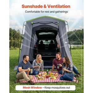 Tenda per SUV Grande per Tutte le Stagioni 3,2 x 2,4 m, Tenda a Tunnel con Porta Ventilata e Finestre a Rete, Impermeabile PU3000mm per 5-9 Persone - Product Image 4