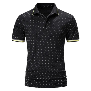 เสื้อโปโลพรีเมียมสำหรับผู้ชายขายดีที่สุด ผลิตจากผ้าฝ้ายระบายอากาศดี ดีไซน์สีพื้น แขนสั้น สำหรับขายส่ง - Product Image 6