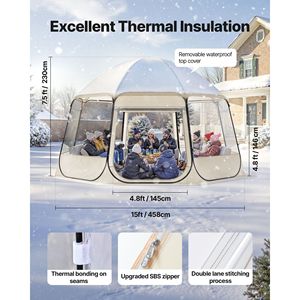 15 X 13.8 ft Pop-up Bubble Tent UV-Resistant Waterproof Clear Camping Shelter Outdoor Garden <b>Igloo</b> <b>Dome</b> Tent - Product Image 5