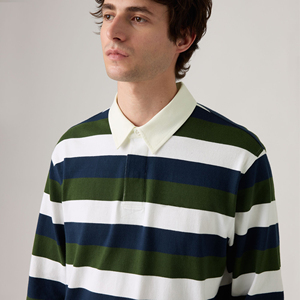 เสื้อเชิ้ตลำลองแขนยาวลายทางสำหรับผู้ชาย ปกติดกระดุม แขนยาวเต็มตัว ผ้าทอสำหรับใส่ในฤดูใบไม้ผลิ - Product Image 4