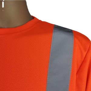 Hi <b>Vis</b> Class 3 Reflective Safety <b>T</b>-<b>Shirt</b> Polyester/Cotton Breathable Unisex Lime Orange Navy Bottom Short/Long Sleeve - Product Image 3